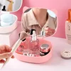New Storage box with mirror folding makeup mirror Female student dormitory desktop makeup mirror makeup organizer box 4
