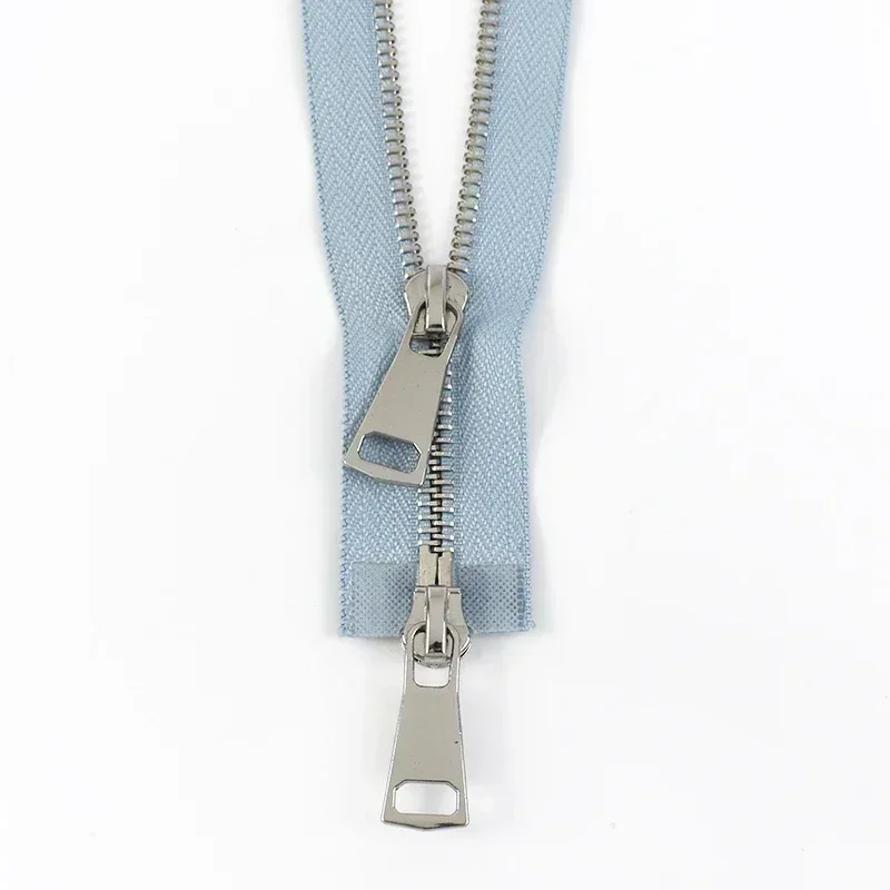 Premium Metal Double-Slider Open-End Zippers for Jackets - Auto Lock Closure, Multiple Lengths Available