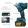 Gisam  1200N.M Brushless Electric Impact Wrench 1/2 inch Screwdriver Cordless Electric Wrench Power Tools for Makita 18V Battery 6