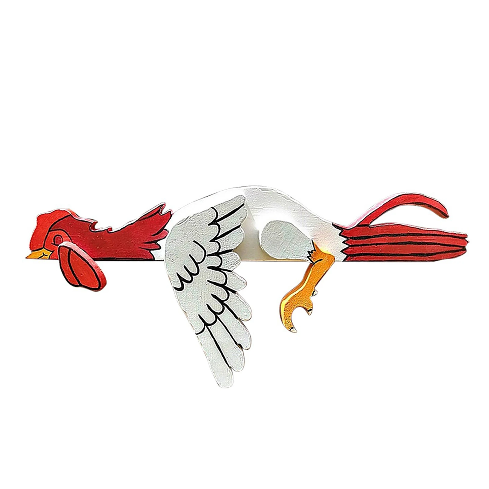 

Resting Rooster Rail Pet Garden Sculpture Unique Chicken Shaped Design for Home Garden Fence Decoration