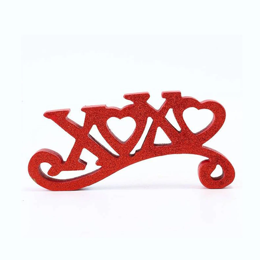 1 Piece of Romantic Valentine's Day Wooden Red Letter Desktop Ornament for Engagement, Wedding, Festival Decoration, Bedroom, Living Room, Coffee Table, Entryway Decoration