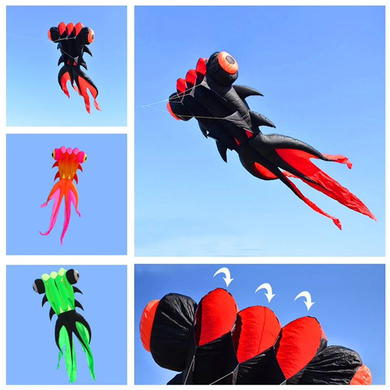

free shipping large fish soft kite nylon fabric paragliding inflatable kite surf sport parachute toy beach kite windsurfing fun