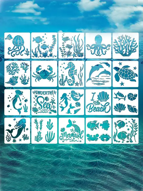 Reusable Sea Life Stencils 5