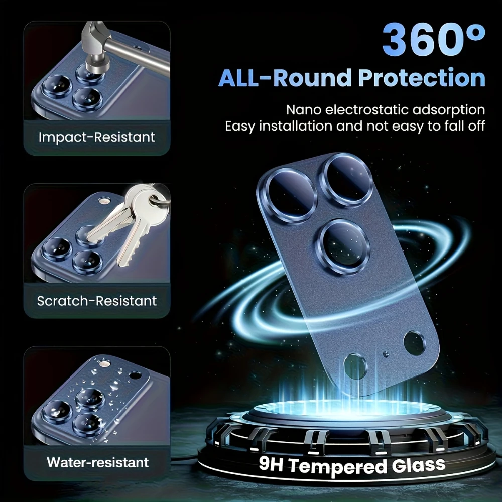 Premium Metal Glass Camera Lens Protector for iPhone - Durable Lens Cover Accessory