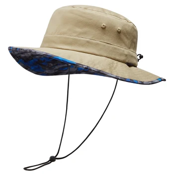 UPF 50+ Foldable Sun Hat Patterned Under Brim Bucket Hats for Summer Hiking Fishing Beach Safari Men Women 1