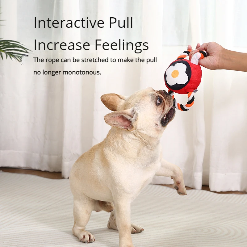 

TANU New Dogs Plush Rope Toys Chew Toy For Puppy Squeaker Squeaky Plush Teeth Grinding Dog Toy Pet Training Dog Accessories