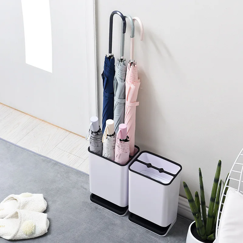Umbrella Storage Rack with Drain Tray Long and Short Umbrella Storage Rack Floor-standing 6-hole