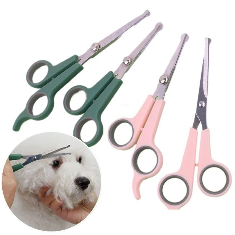 Dog grooming scissors,hair trimmer scissors,hairdressing scissors Portable Professional Round Tip Durable Plastic Pets Cat Dog Hair Grooming Accessories
