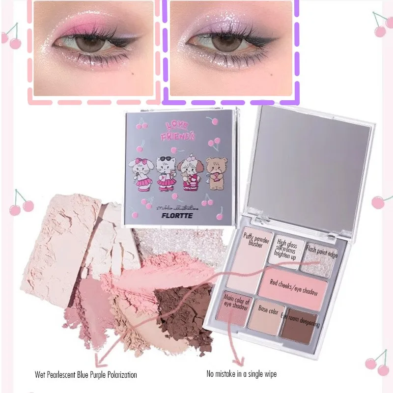 

FLORTTE MIKKO Chameleon Eye Shadow Smoked Matte Bright Eye Shadow Quad Plate Women's Cosmetics Four-color Make Up