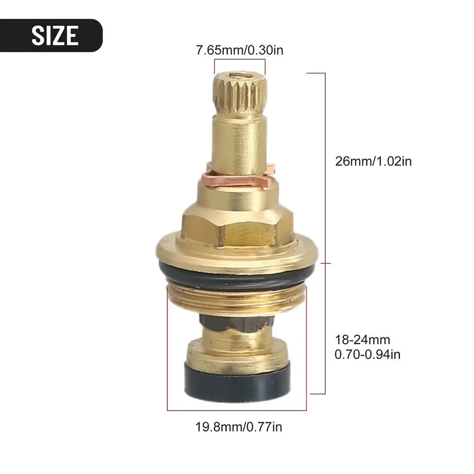 vervanging kraan cartridge, Universele messing keramische stemschijf cartridge mengkraan binnenkraan klep kwartslag G1/2 voor badkamer keukenkraan