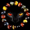 Colored Tiger Eye Bracelet Men and Women Charm Natural Stone Jewelry Healing Buddha Elastic Rope Couple Crystal Bead Bracelet