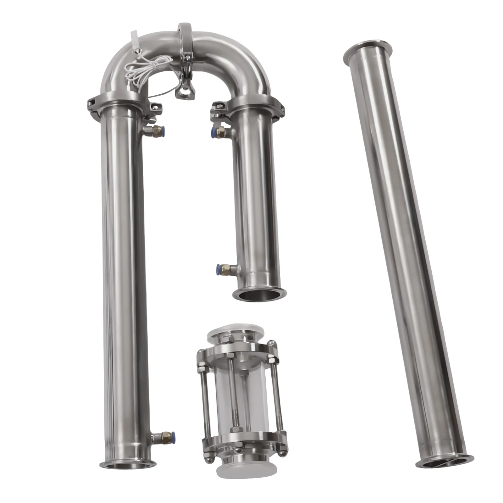 2inch Stainless Steel Moonshine Reflux Distilling Column Brew Wine Making Tool Tubular Distillation Tower Mesh Brewing Equipment