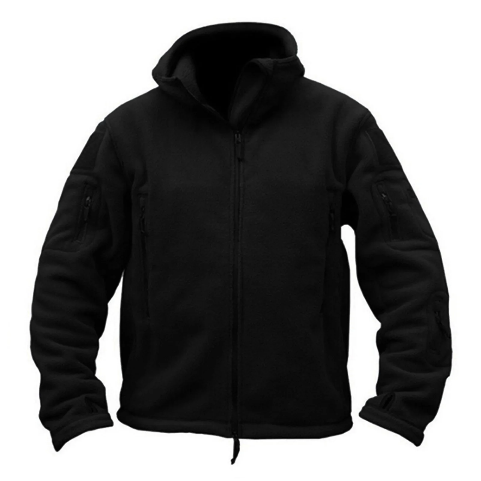 Felpa con cappuccio da uomo in pile felpa Outwear giacca Casual leggera con Zip intera per la corsa a piedi in campeggio