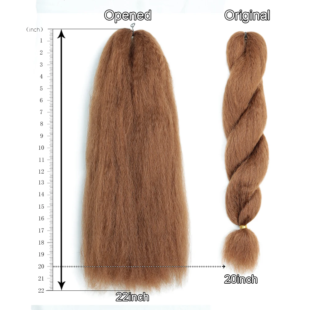 Kanikaron Vixen Crochet Kinky Curly Bulk Hair Synthetic Yaki Straight Marley Braiding Hair Extensions Ombre Crochet Braids Hair 3