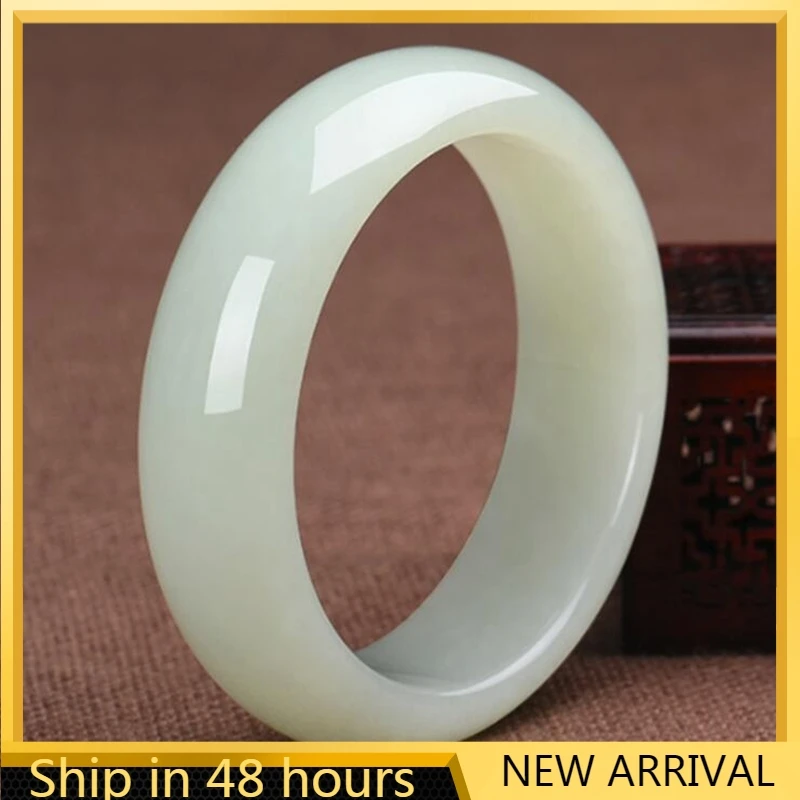 

Hetian Jade Bracelet Women's Cashmere White Jade Bracelet Genuine Natural Blue and White Jade Bracelet Woman Bracelets