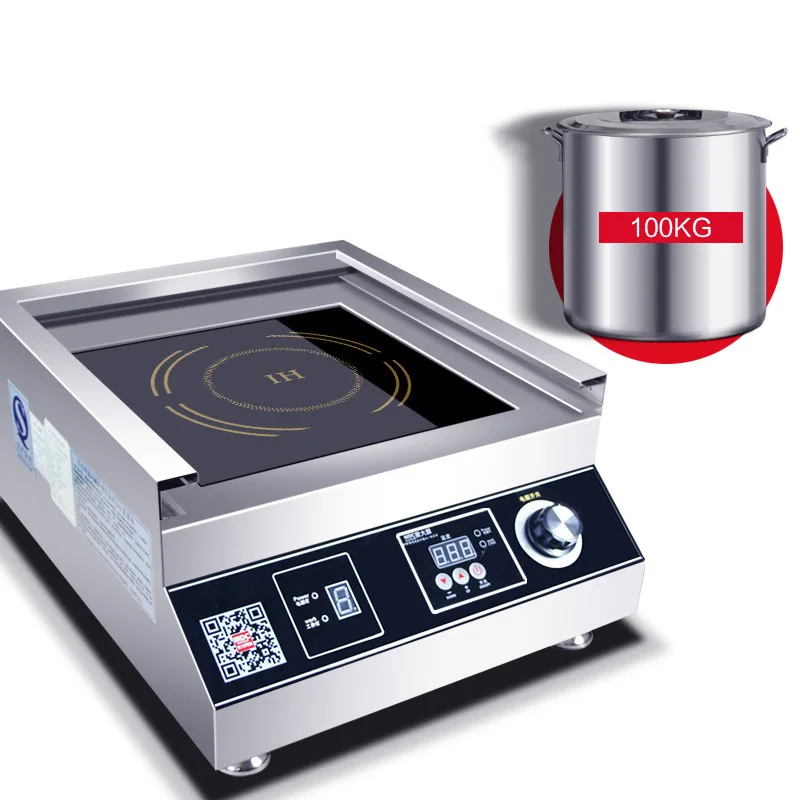 Commercial Induction Cooker 5000w Plane High Power Soup Braised Noodle Cooker Commercial Electric Stove Restaurant Canteen 380V