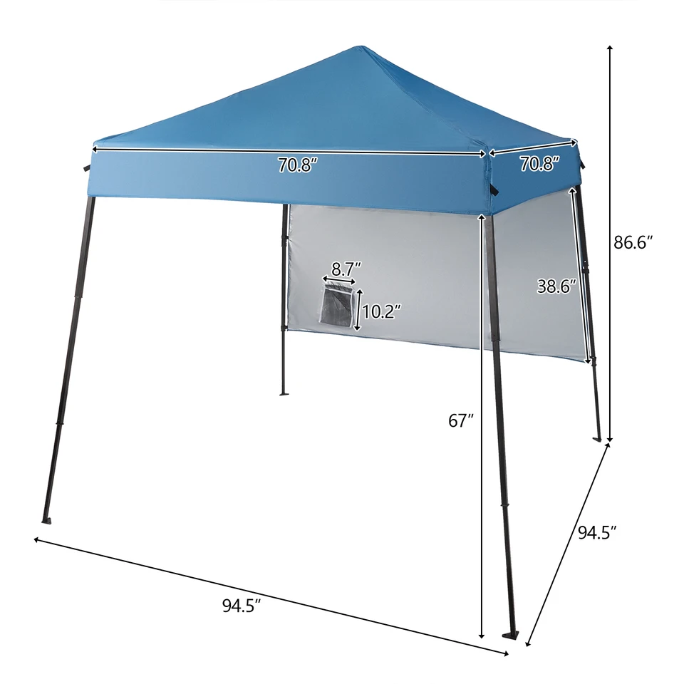 Sky Blue Folding Shed with Backpack Storage Bag