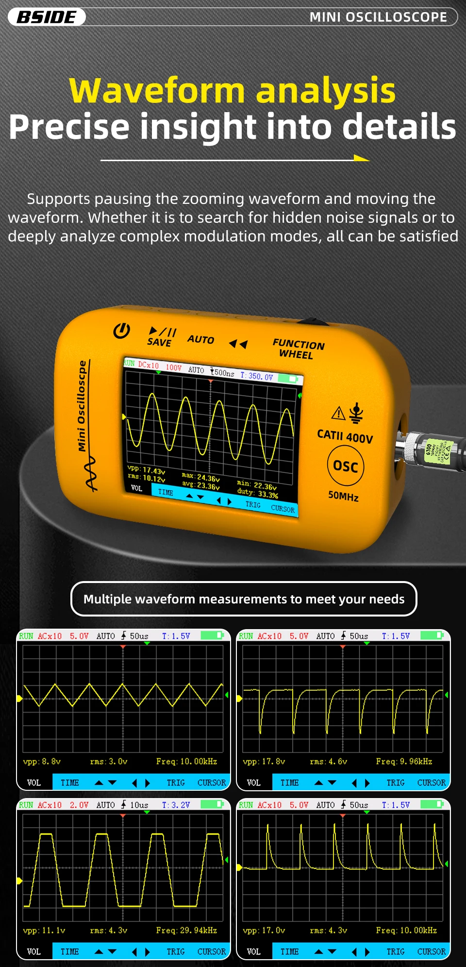 Mini Oscilloscope Portable OT2/OT4 Signal Generator Sampling Rate Electronics Re