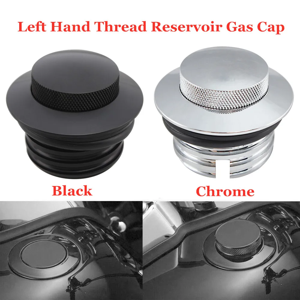 

New Motorcycle Pop Up Gas Cap Fuel Tank Cover Screw-In Left Hand Thread For Harley Sportster Dyna Touring Electra Glide Softail