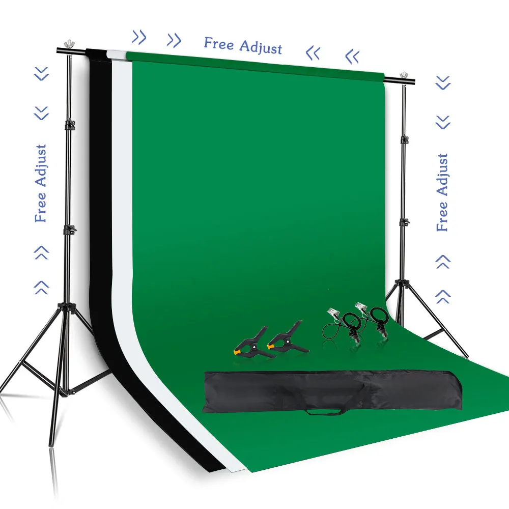 Fundo Fotografia Stand Kit com Suporte Ajustável Sistema de Suporte Backdrops para Photo Studio Chromakey Tela Verde Quadro sh