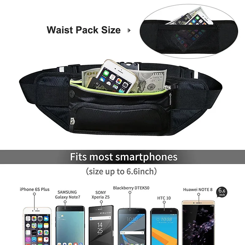 Sport Trail Running Belt Waist Bag Hydration Jogging Pouch Water Bottle Fanny Pack Men Women Gym Fitness Cycling Money Belt Bags 5