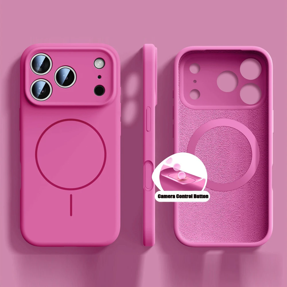 ตัวเลือกสินค้า เคสซิลิโคนเหลวสีส้มสำหรับ iPhone 17 Pro Max พร้อมชาร์จ Magsafe