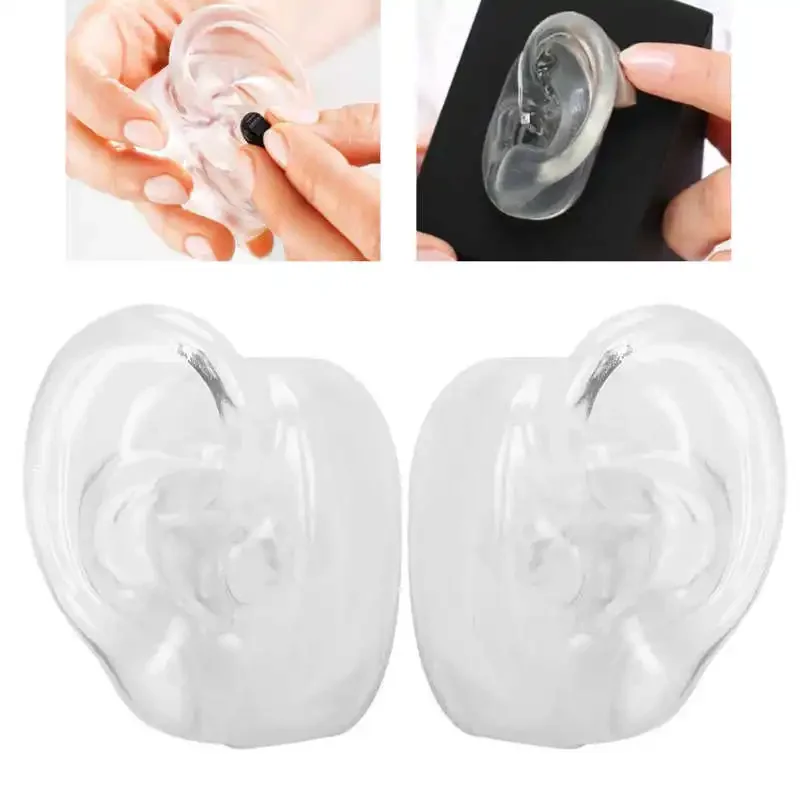 Modèle d'oreille humaine en Silicone Transparent, accessoire d'exposition de prothèses auditives, outil de démonstration d'enseignement, outil d'exercice d'impression d'oreille 1