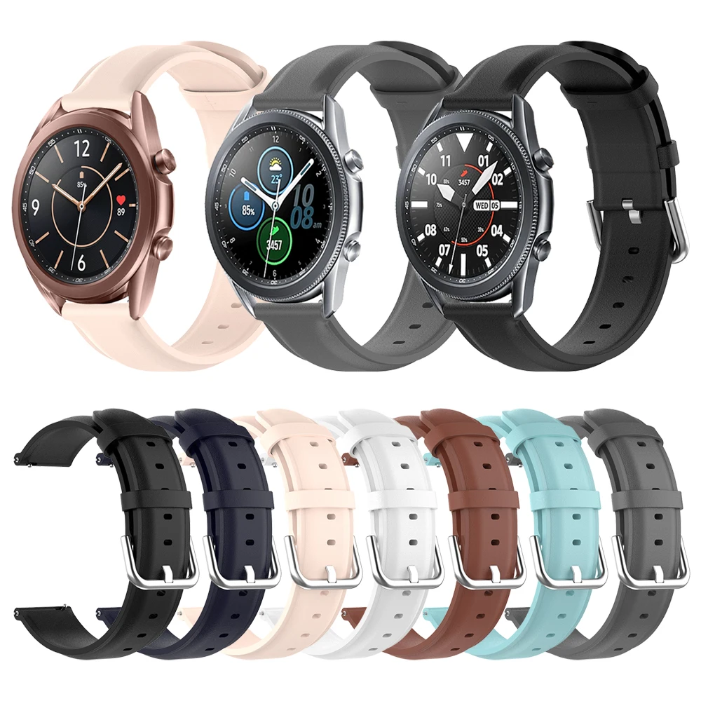 

Кожаный ремешок для Samsung Galaxy Watch 3 45 мм 41 мм, аксессуары для смарт-часов Samsung Galaxy Watch 3 LTE