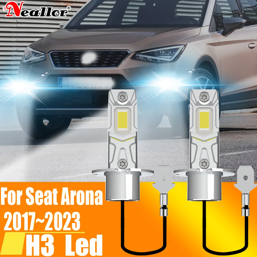 

2pcs H3 Led Fog Light Canbus Bulb Car Headlight High Power Auto Diode Moto Driving Running Lamp 12V 55W For Seat Arona 2017~2023