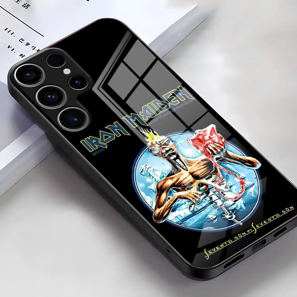 Iron Maiden-Themed Glass Phone Case for Samsung - Durable Protective Cover