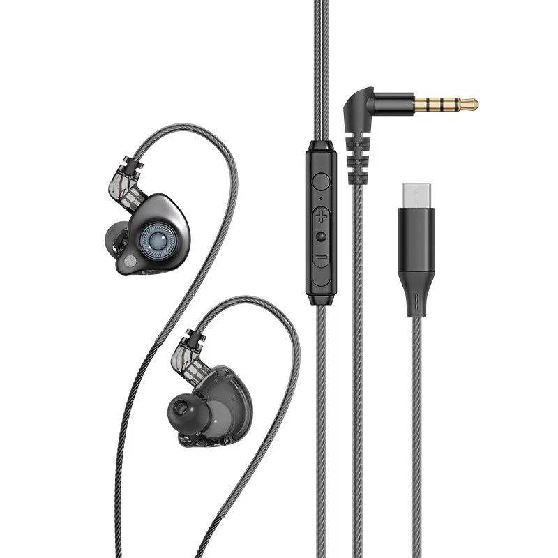 High-Fidelity Wired Headphones with 9D Surround Sound and Detachable Cable