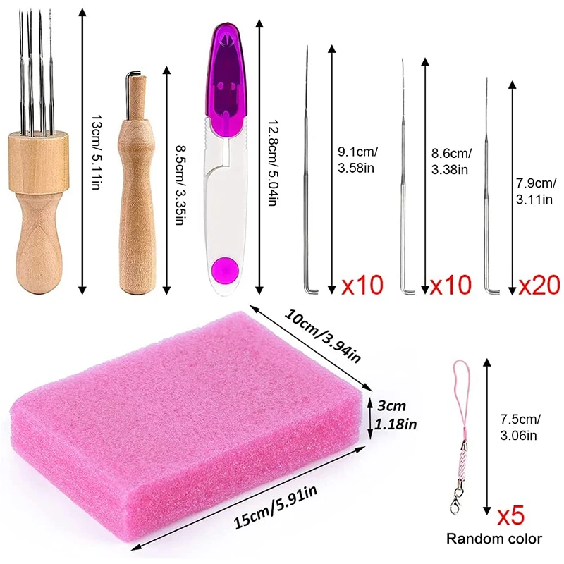 Wool Felting Needles Kit With Foam Glue Stick Fingercots Scissors Handcraft DIY Felt Kit Needles for Wool Roving needle felting kit,wool felting kit,felting needles