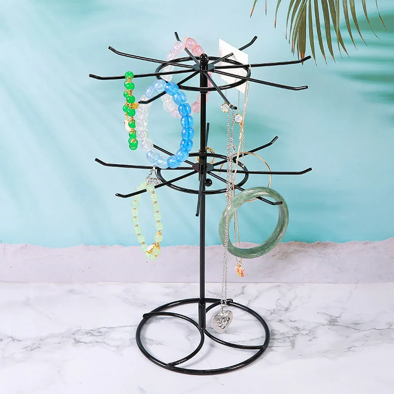 

2-Tier Rotary Jewelry Stand Rack for Earrings Necklace Jewelry Display Holder Organizer Rotating Durable Jewelry Display Hanger