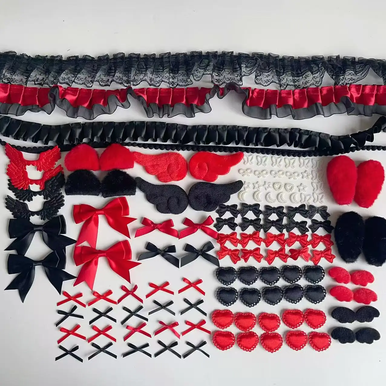 Black and red lace handmade DIY material bag bar holder decoration pain bag valley beauty material bag accessories card sleeve