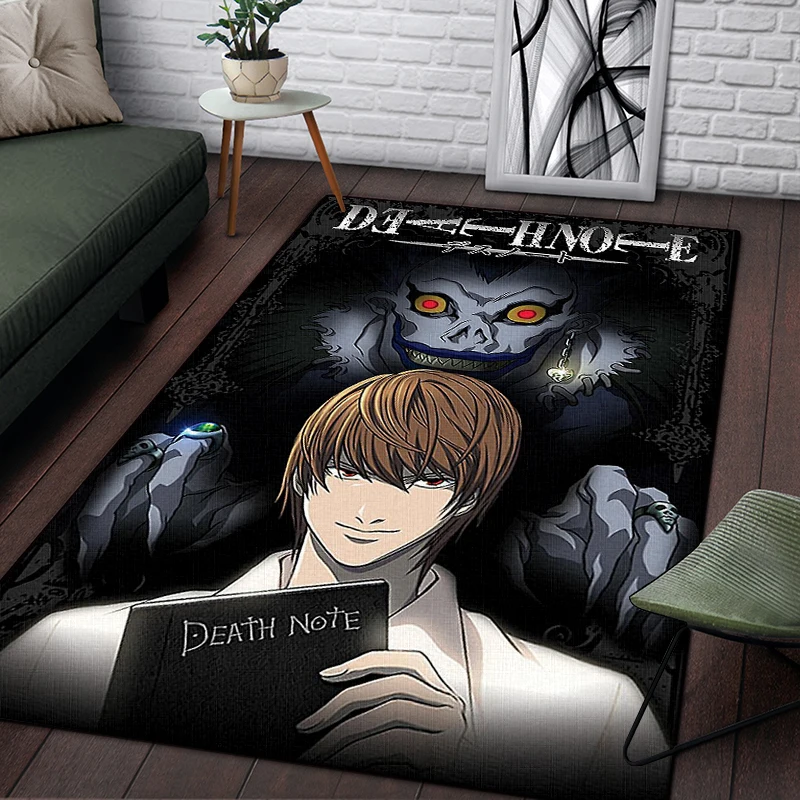 

Death Note Comic Printed Carpet for Living Room Rugs Camping Stranger Things Picnic Mats Anti-Slip E-sports Rug Yoga Mat Gifts