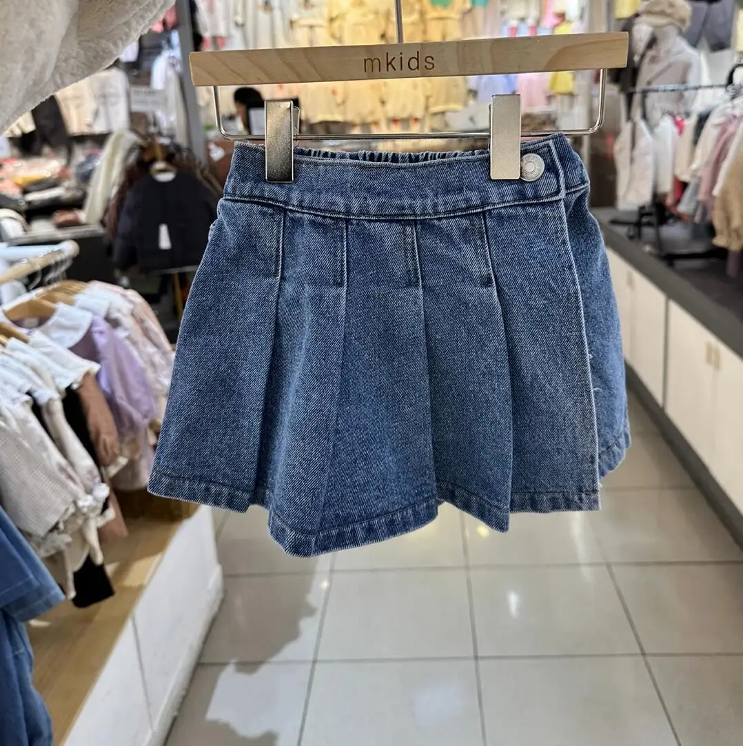 2-16 Years Girls Denim Skirt Summer Cozy Jeans Pleated Skirt Shorts Toddler Girls Clothing Children Short Pants with Pockets for children skirts,denim clothes