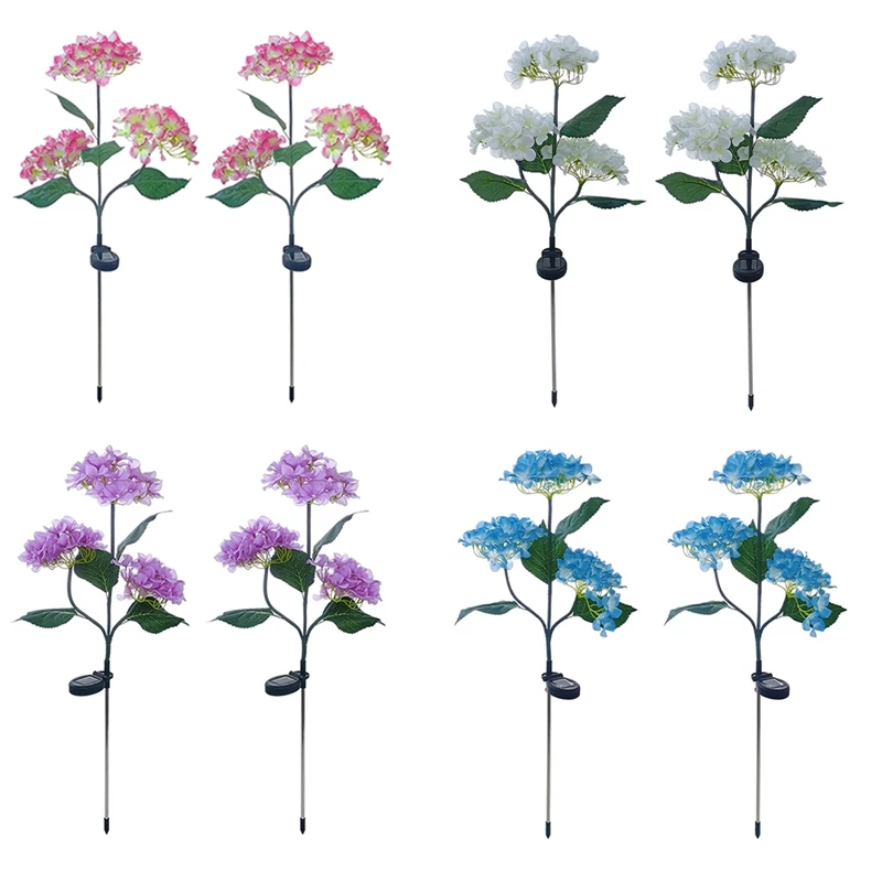 

2Pcs Garden Lights Solar Garden Road Light LED Outdoor Courtyard Decoration Flower Style Courtyard Light