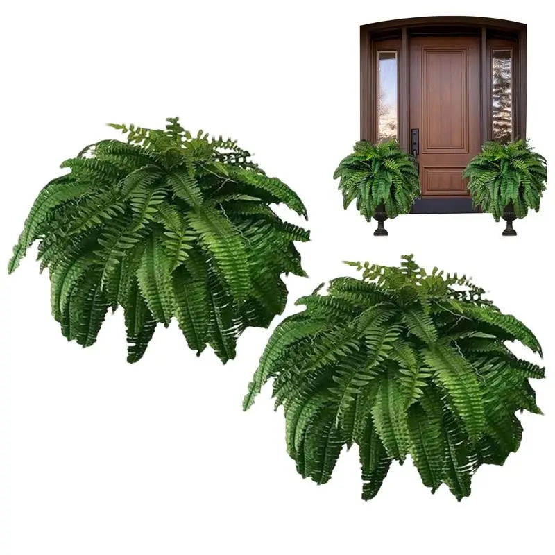 

Artificial Boston Ferns for Outdoors Fake Boston Fern UV Resistant Artificial Ferns Faux Greenery for Outdoors & Indoors