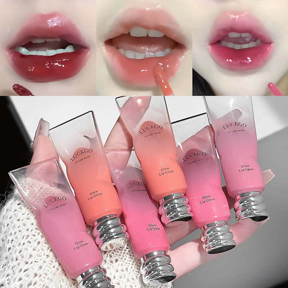 Water Plump Glaze Moisturizing Clear Mirror Glass Color Lip Gloss Long Lasting Non-Sticky Makeup Cosmetics_voghion.com