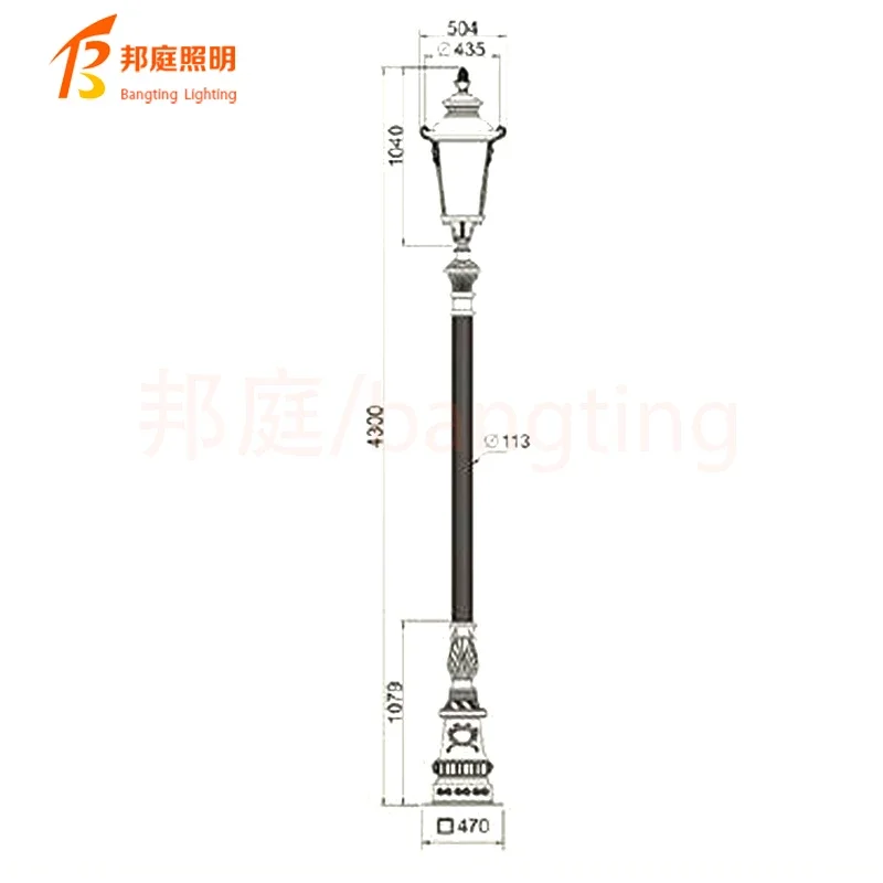 LED 야외 방수 IP65 알루미늄 합금 앤티크 더블 가든 램프, 앤티크 랜턴 탑 멀티 거치대 하이 폴 라이트 포스트 램프