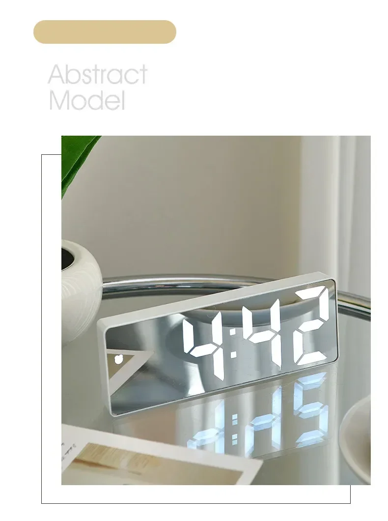 LED Digital Electronic Clock Backlit Large Digital Alarm Clock Temperature Calendar Bedside Table Lamp Night Light Home Decor