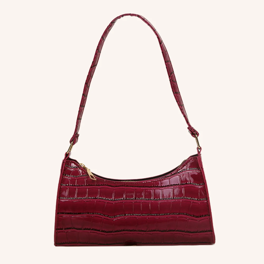 Fashion Women Handbag Alligator Pattern PU Shopping Bags Solid Color Vintage Shopping Handbags for Daily Shopping Leisure Travel