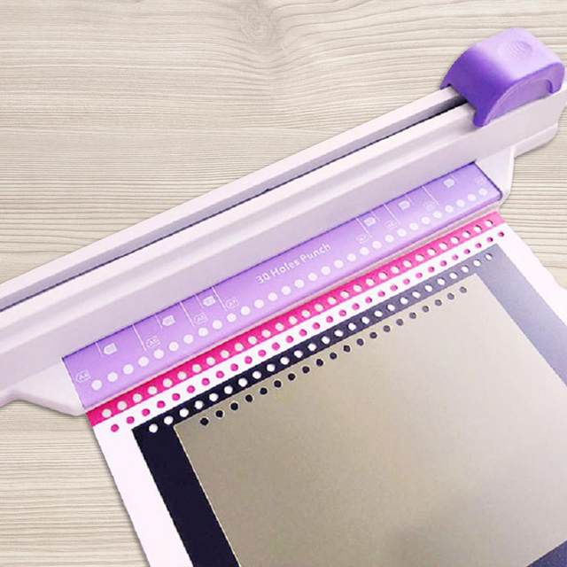 30 Hole Puncher Hand Push Hole Puncher Manual Convenient Handheld Desktop Hole Pouch A4 Paper Puncher for Classroom Office
