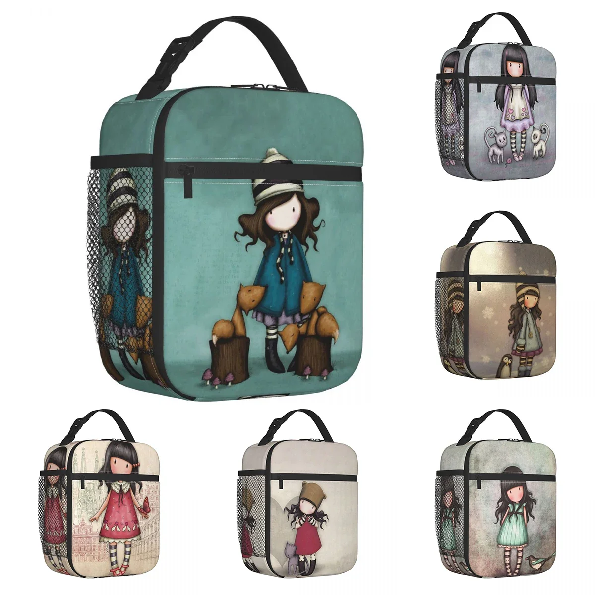 Santoro Gorjuss Doll Insulated Lunch Tote Bag Arte Portatile Cute Cartoon Food Box Riutilizzabile Thermal Cooler Lunch Box Outdoor