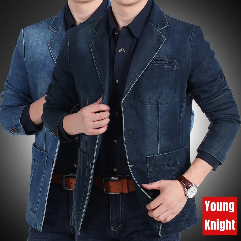 

Men's jeans suits, jackets, jackets, spring and autumn fashion brands, fashion high-end youth business casual cotton windbreaker
