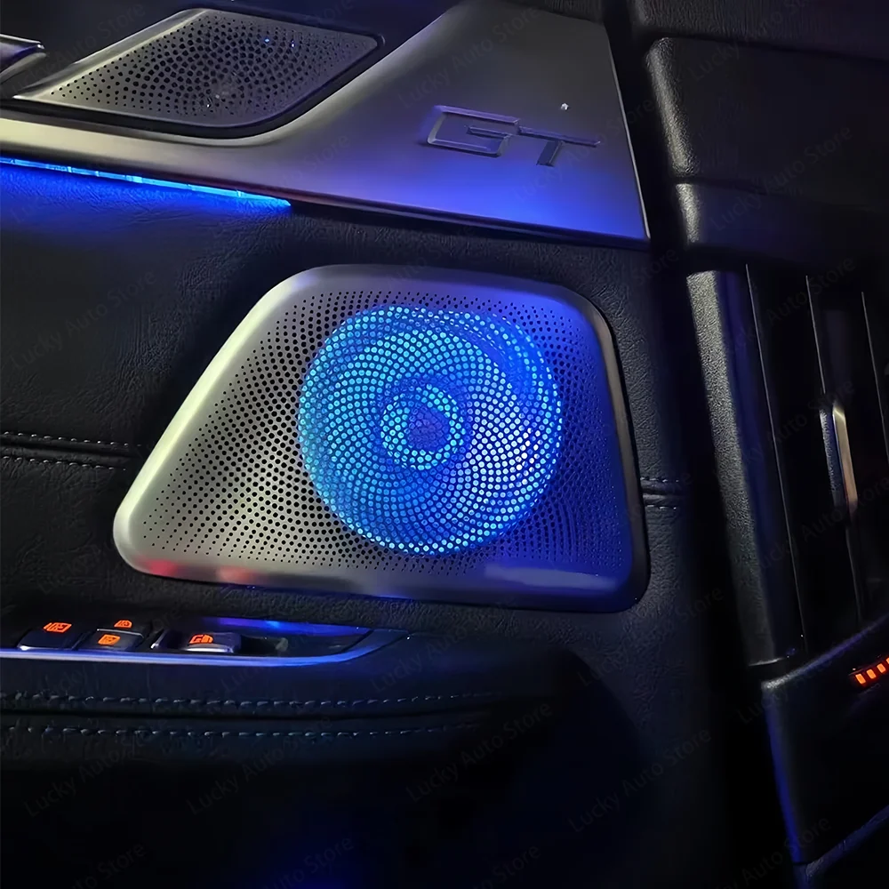 BMW G32 신형 6GT 630i 차량용 미드레인지 트위터 하이파이 음악 스테레오 혼 장식 개조 LED 11색 앰비언트 라이트 스피커 커버