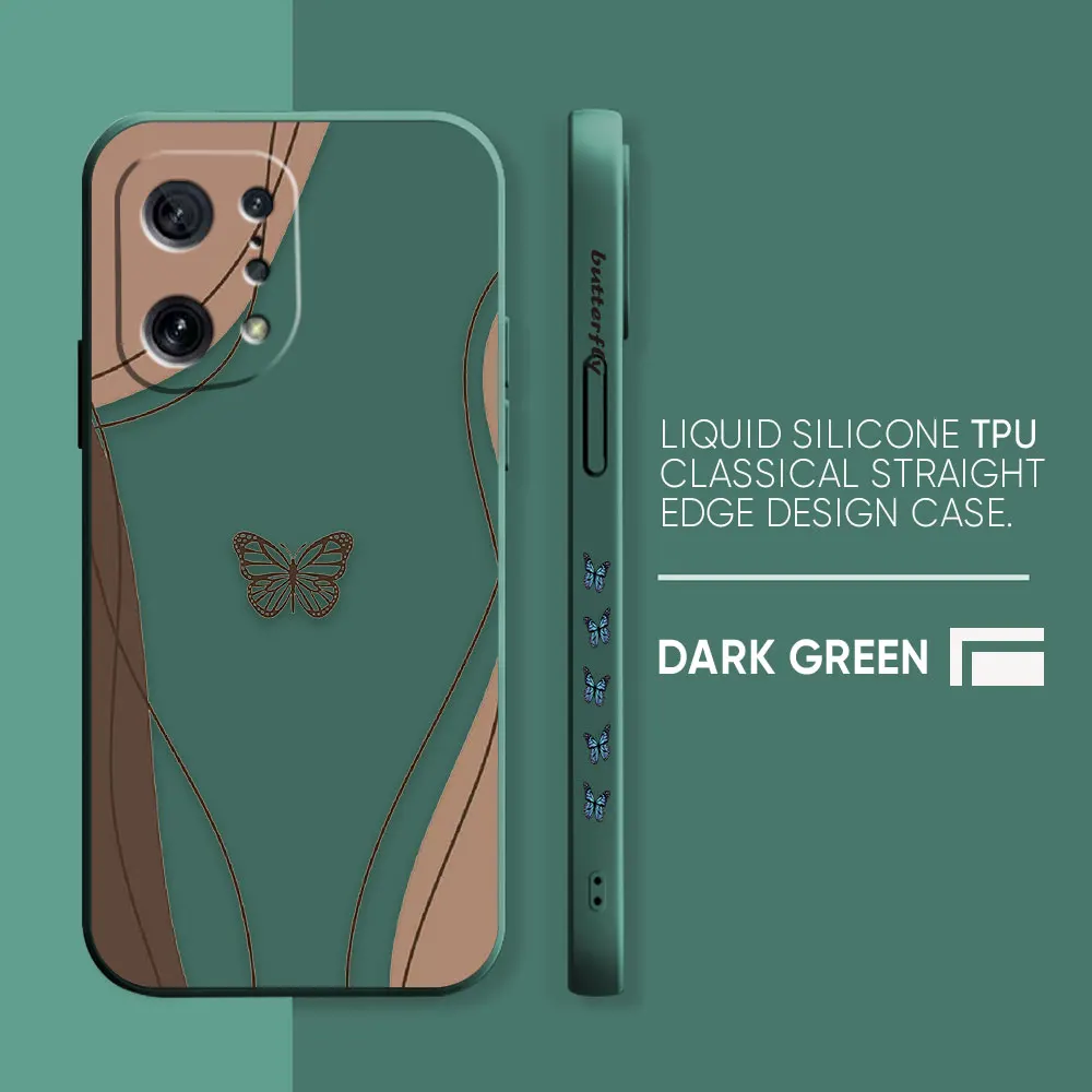 thumbnail image 1 of Case For OPPO FIND X6 X3 REALME X7 X50 RENO 2 4Z 4 6 Lite 5Z 5F 4G 5G PRO Liquid Silicone Case Beautiful Butterfly, 1 of 5