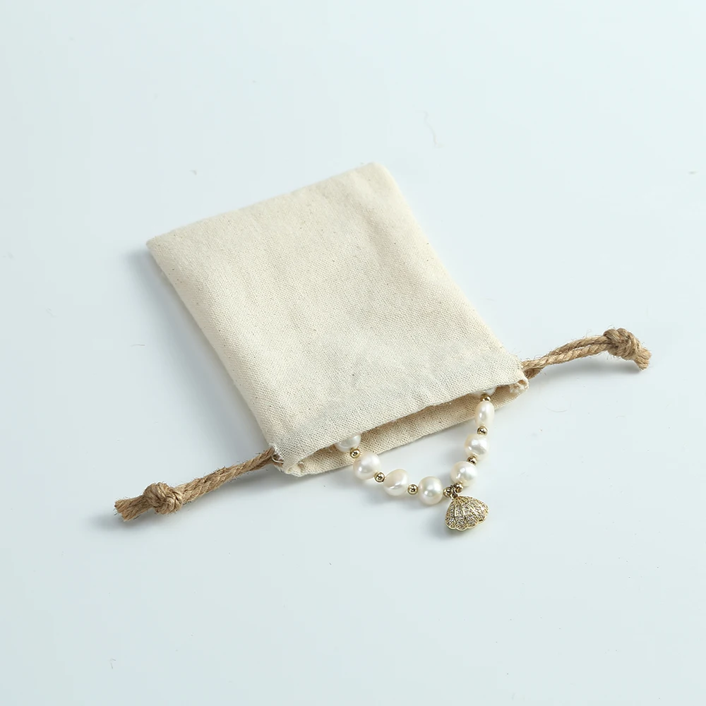 50pcs Cotton Burlap Jewelry Bag Display Organizer Custom Wedding Christmas Party Candy Bag Present Personalizado Gift Pouches