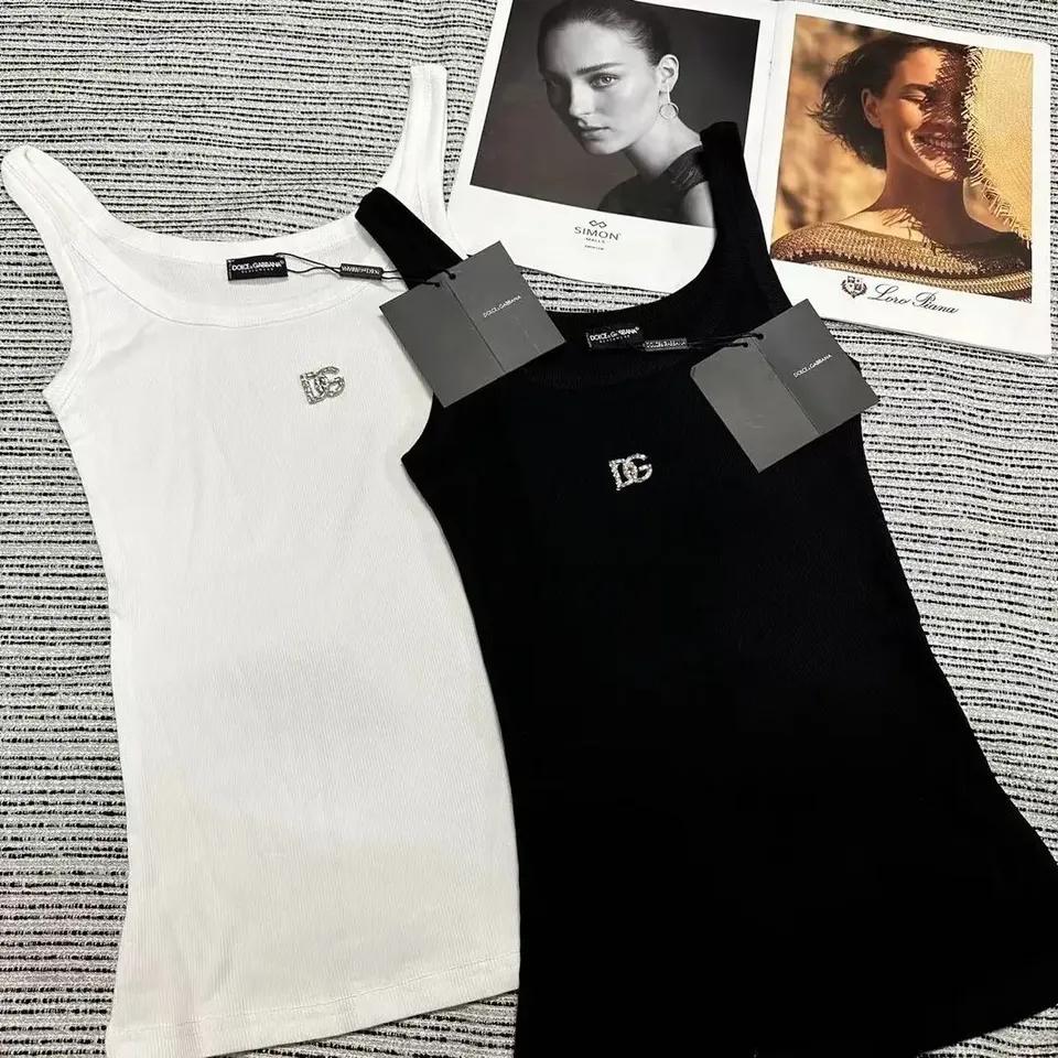 2025new summer light luxury summer letter sleeveless suspenders new women's clothing slim-fit versatile elastic top backing vest