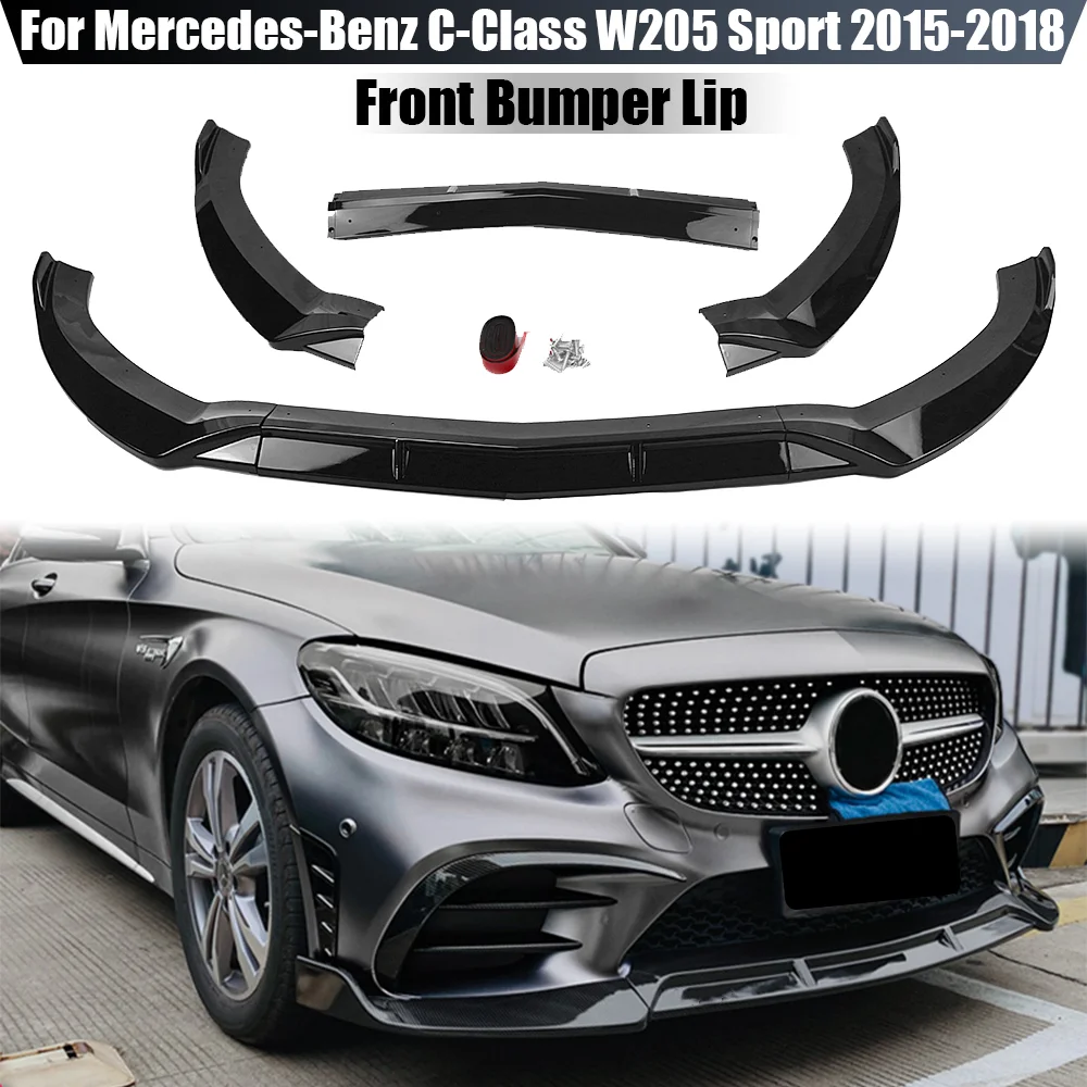Garniture Inférieure De Pare-chocs Avant Chromée ABS Pour Mercedes Classe C W205/C205 (2015-2018) - Réf. OEM 2058851374/2058851474